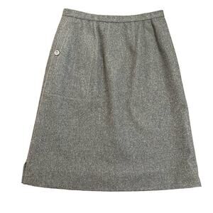 J Tiktiner Womens vintage gray wool skirt with buttoned locket size 8